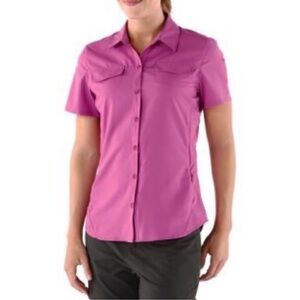 REI Sahara Short Sleeve Pink Button Down Adventure Shirt Women’s Medium NWT NEW